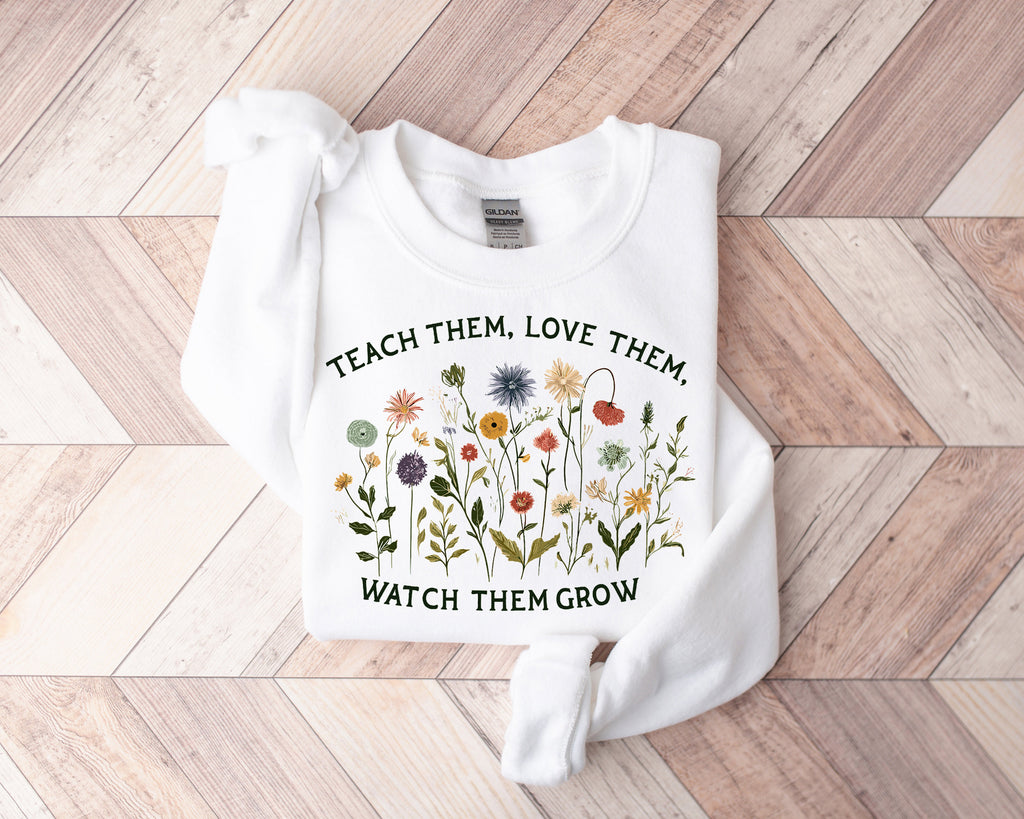 Teacher Flower Shirt: Teach Love Grow, Special Education Gift