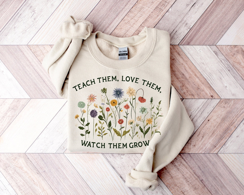 Teacher Flower Shirt: Teach Love Grow, Special Education Gift