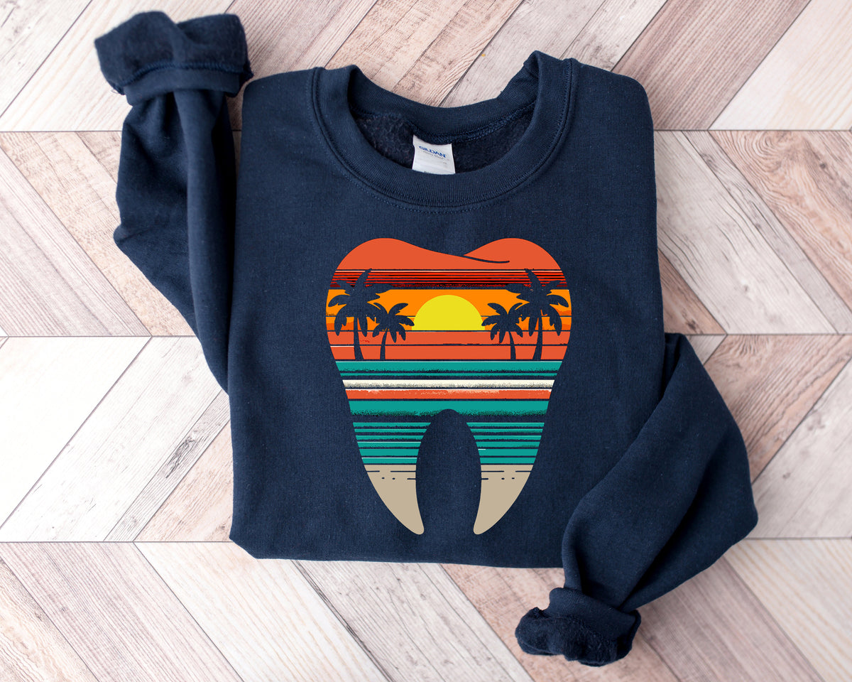 Summer Sunset Dental T-Shirt: Dentist, Hygienist Gift