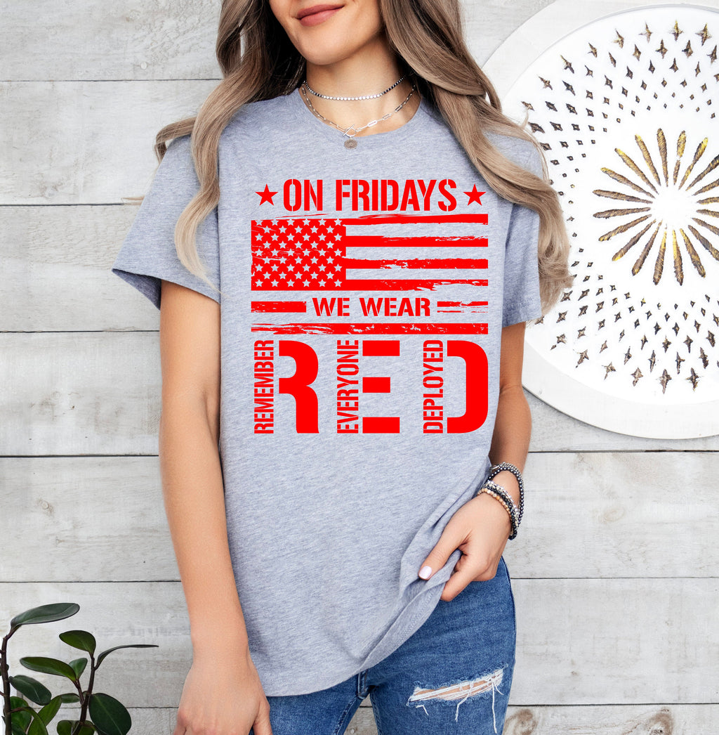 Remember Everyone Deployed Shirt: American Flag RED Friday Tee