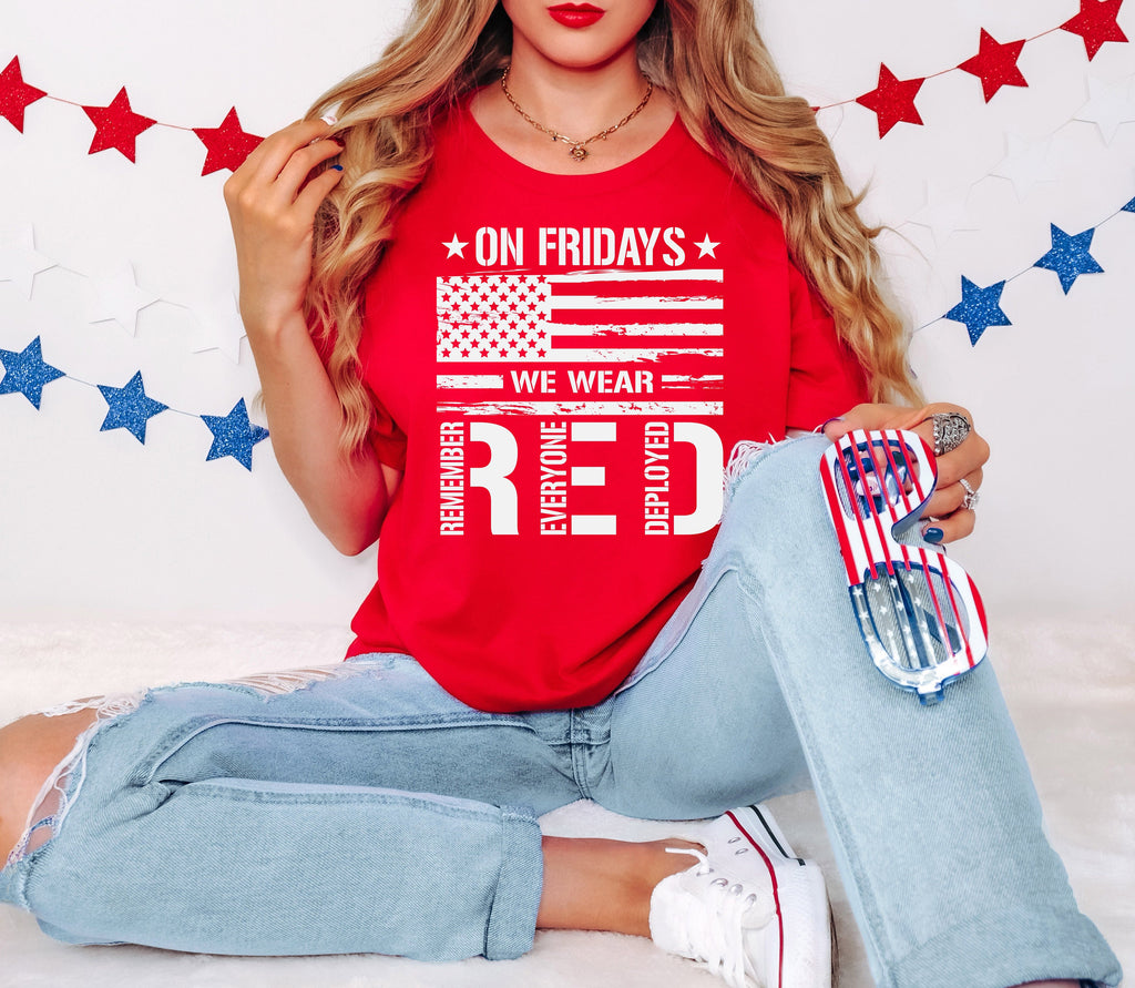 Remember Everyone Deployed Shirt: American Flag RED Friday Tee