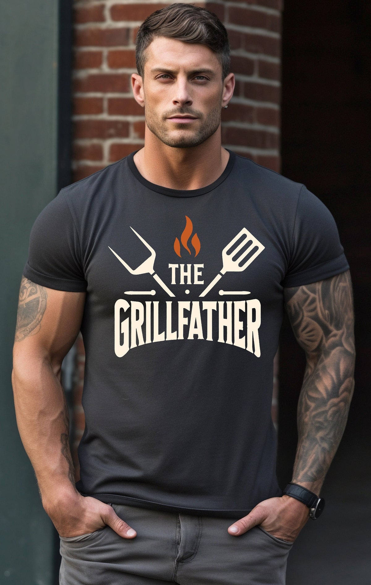The Grillfather Shirt: BBQ Dad Gift, Meat Lover Outfit