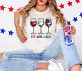 Red Wine & Blue 4th of July Shirt: Patriotic Independence Day Tee