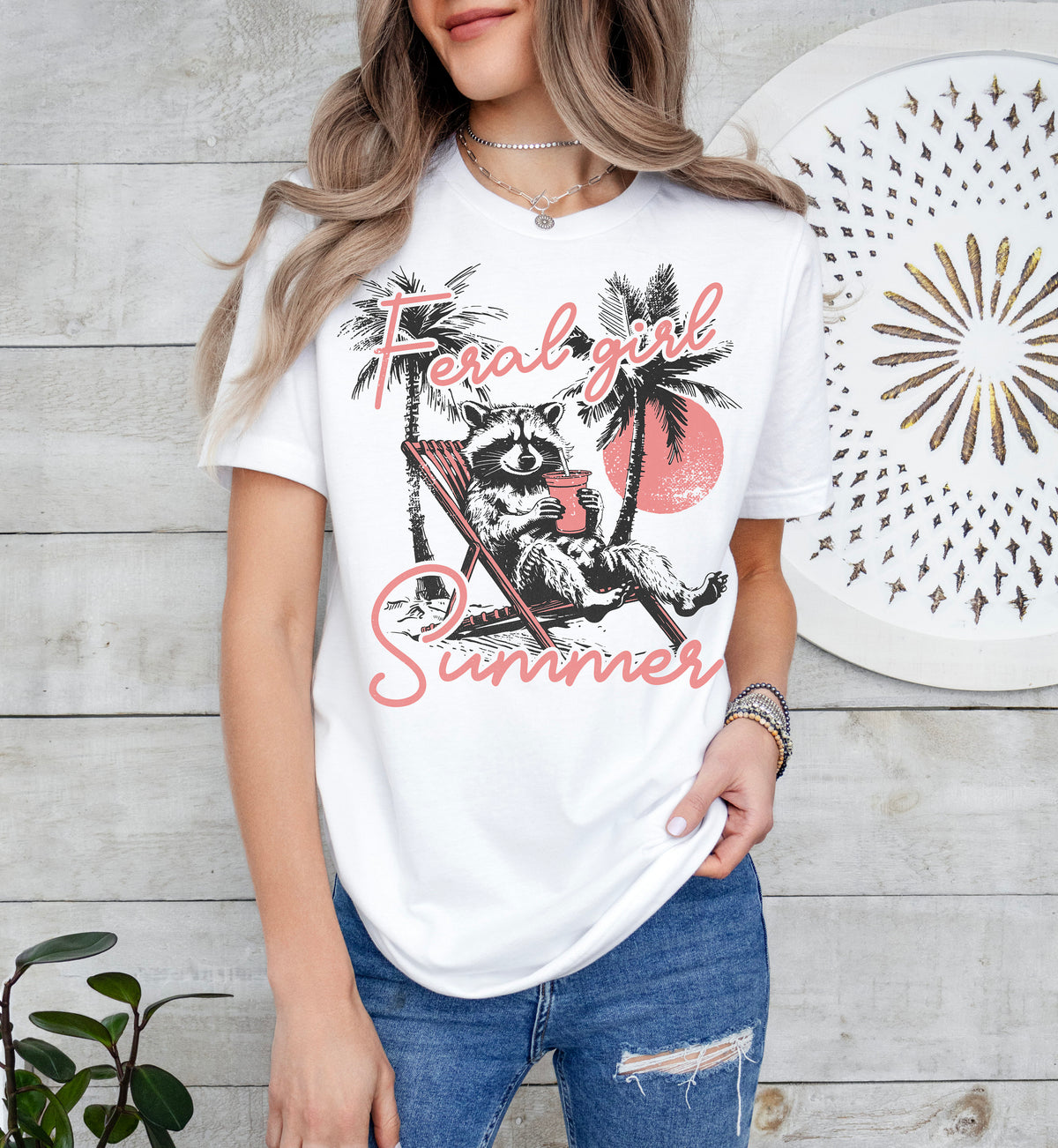 Feral Girl Summer Opossum T-Shirt: Funny Western Cowgirl Tee