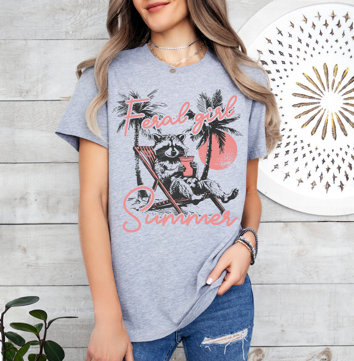 Feral Girl Summer Opossum T-Shirt: Funny Western Cowgirl Tee