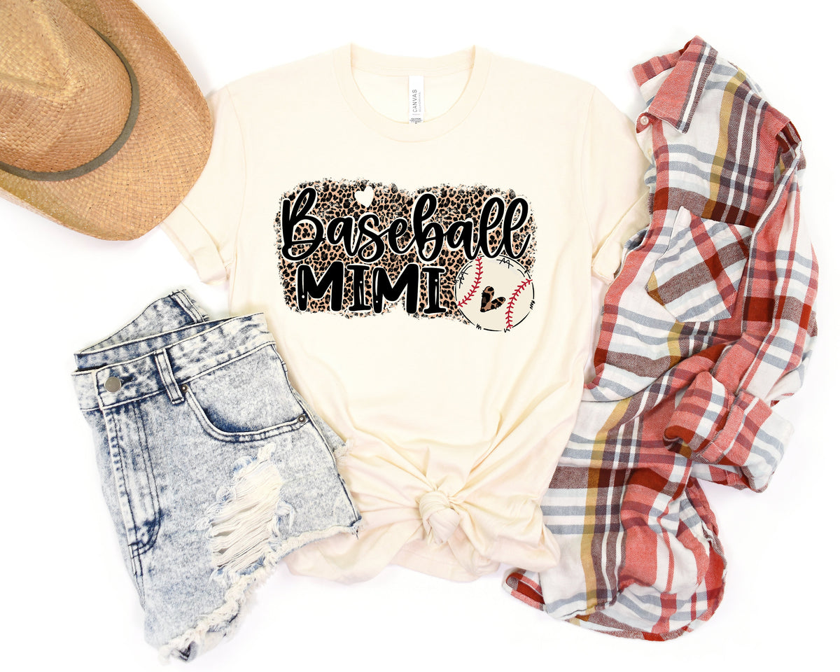 Leopard Baseball Mimi Shirt: Personalized Sport Mom Tee