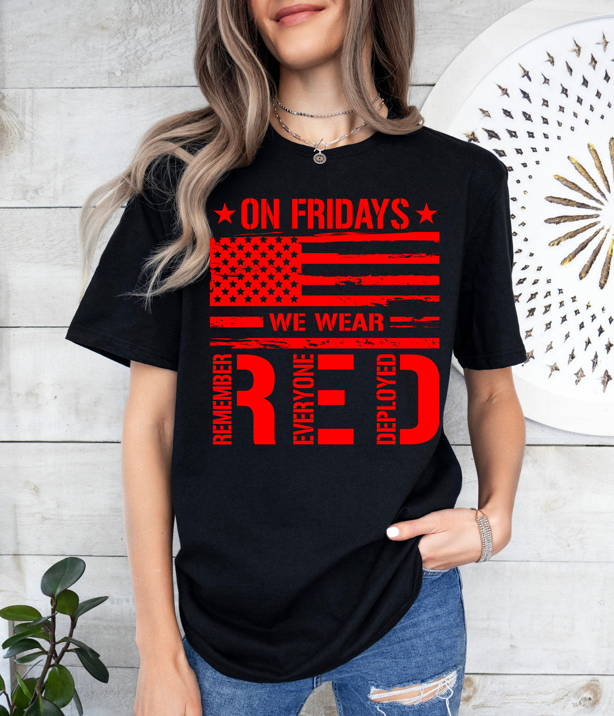Remember Everyone Deployed Shirt: American Flag RED Friday Tee