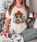 Retro Fall Raccoon Shirt: Funny Autumn Graphic Tee