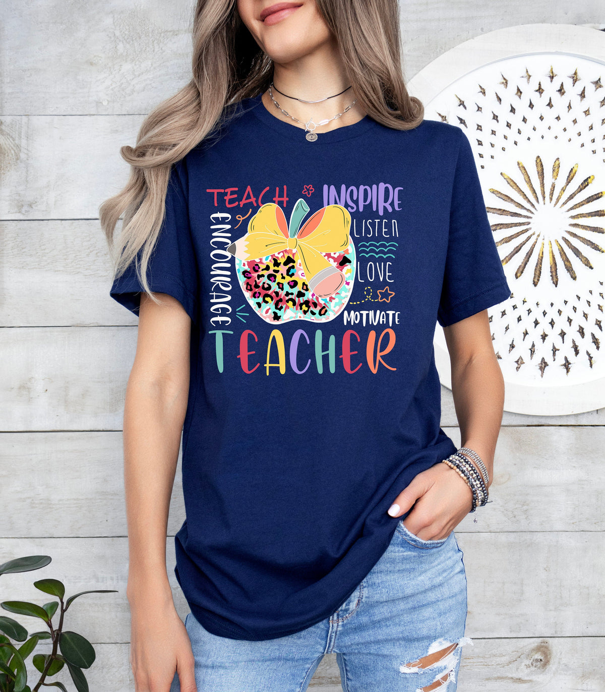 Leopard Apple Teacher Shirt: Back To School Appreciation Gift