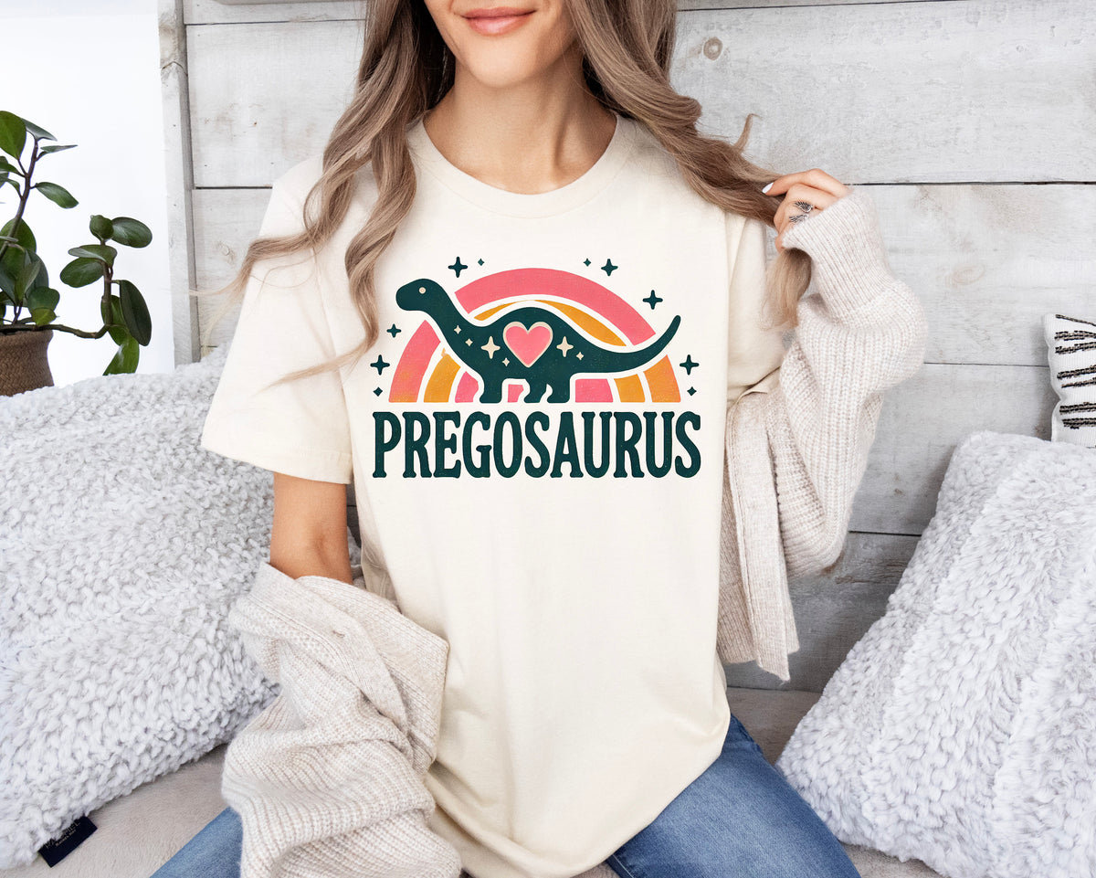 Pregosaurus Maternity Sweatshirt: Pregnancy Announcement Dinosaur Shirt