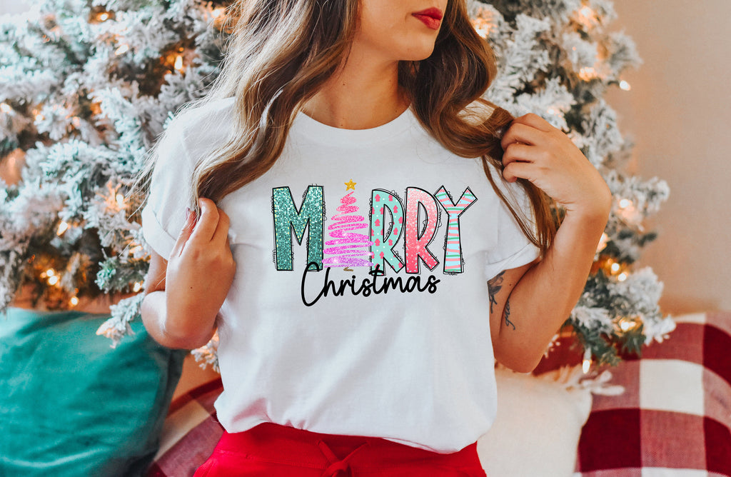 Merry Christmas Trees Sweatshirt: Holiday Squad Winter Shirt