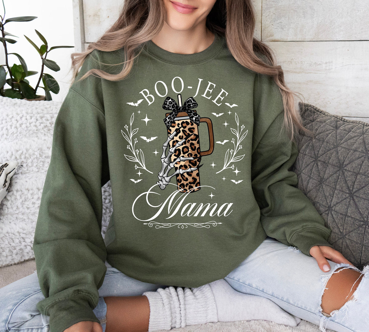 Boojee Mama Ghost Crewneck: Fall Halloween Shirt