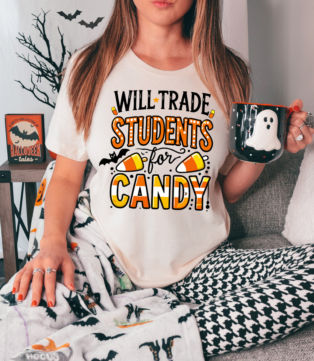 Will Trade Students for Candy Shirt, Teacher Halloween Tee