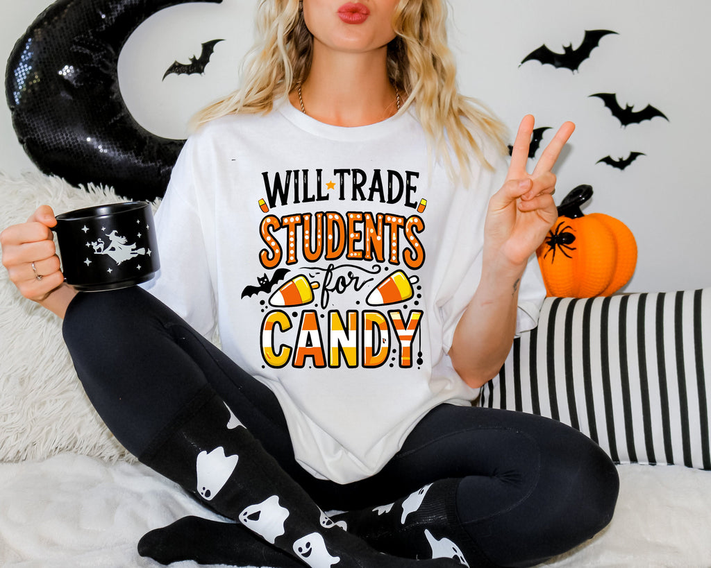 Will Trade Students for Candy Shirt, Teacher Halloween Tee