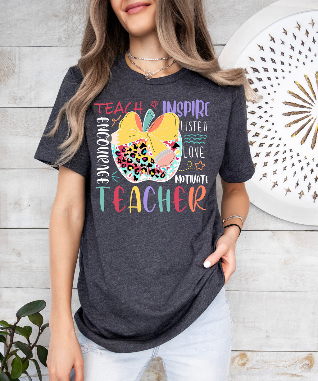 Leopard Apple Teacher Shirt: Back To School Appreciation Gift