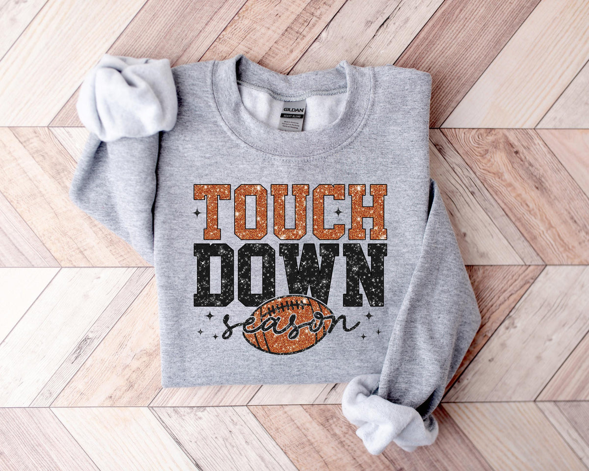 Touchdown Season Sweatshirt: Game Day Football Graphic Tee