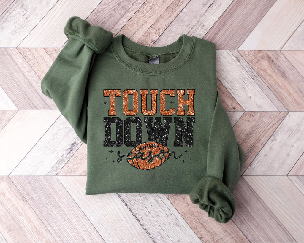 Touchdown Season Sweatshirt: Game Day Football Graphic Tee