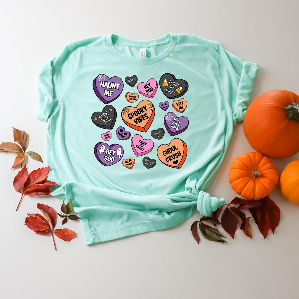 Candy Hearts Halloween Sweatshirt: Spooky Season Treat