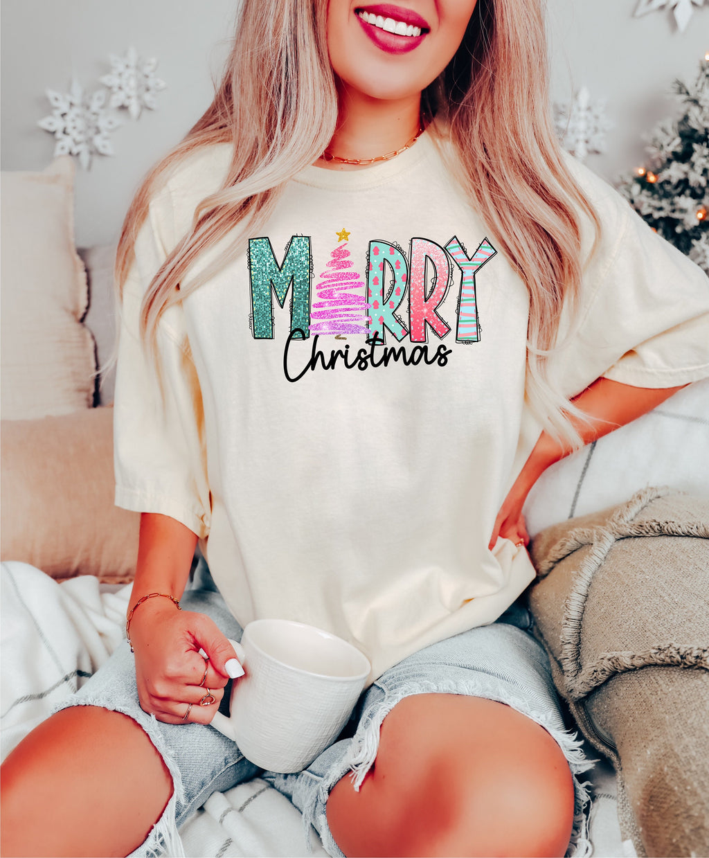 Merry Christmas Trees Sweatshirt: Holiday Squad Winter Shirt