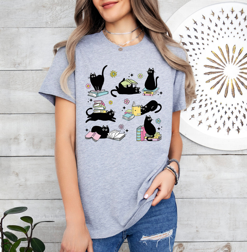 Cats Reading Books Sweatshirt - Cat Lover Gift