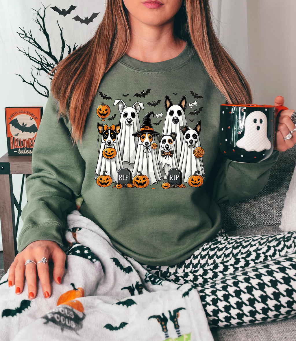 Ghost Dogs Halloween Shirt, Cute Fall Tee, Mom Halloween