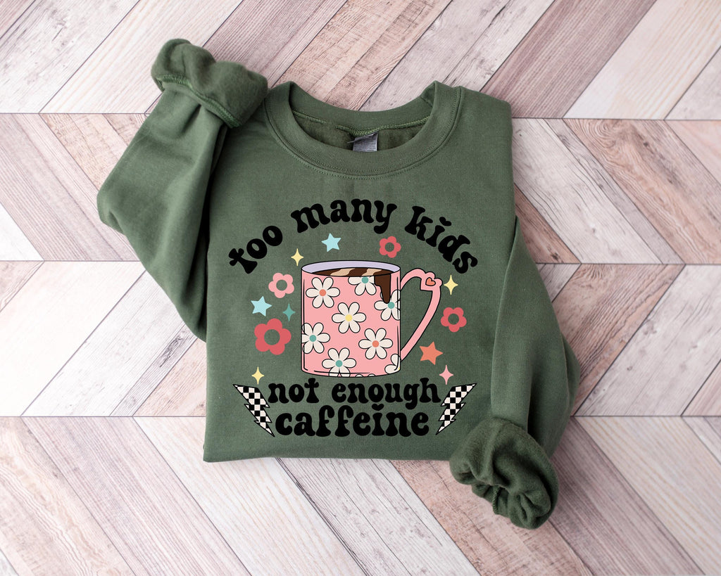 Too Many Kids Not Enough Caffeine Shirt - Coffee Mom Tee