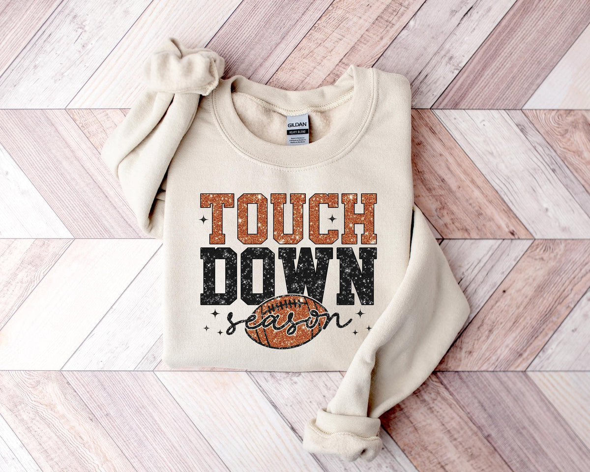 Touchdown Season Sweatshirt: Game Day Football Graphic Tee