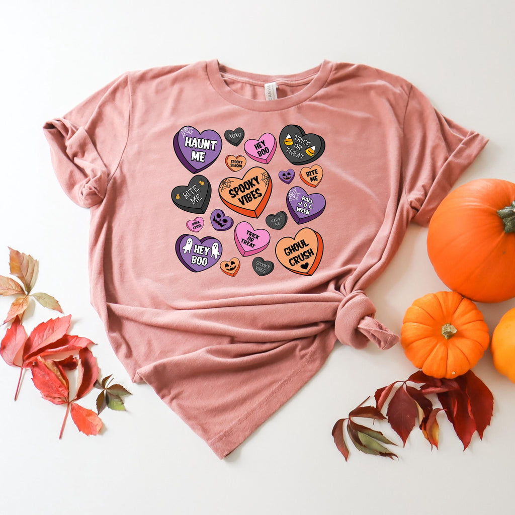 Candy Hearts Halloween Sweatshirt: Spooky Season Treat