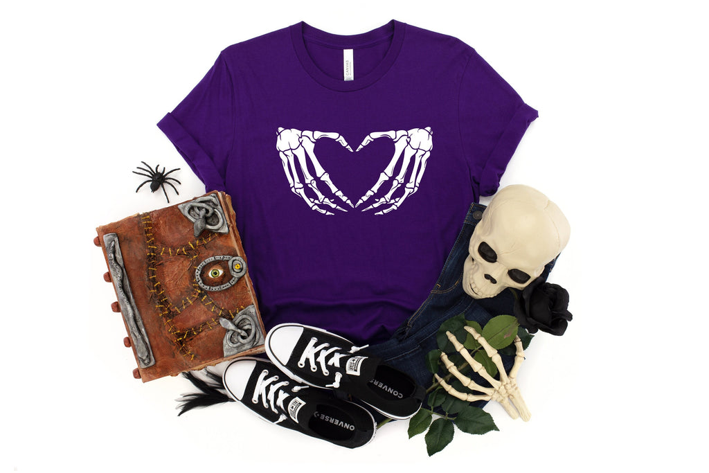 Skeleton Heart Hands Halloween Shirt