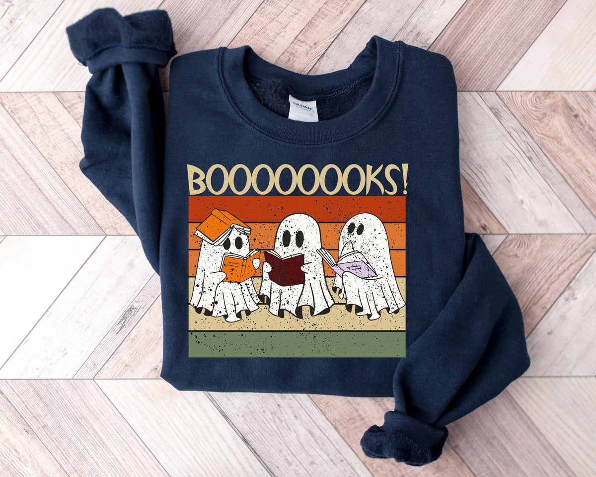 Ghost Book Sweatshirt, Halloween Librarian Shirt, Spooky Season