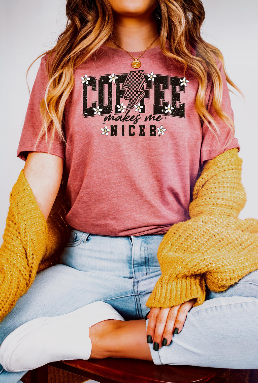 Coffee Makes Me Nicer Shirt: Funny Coffee Lover Tee