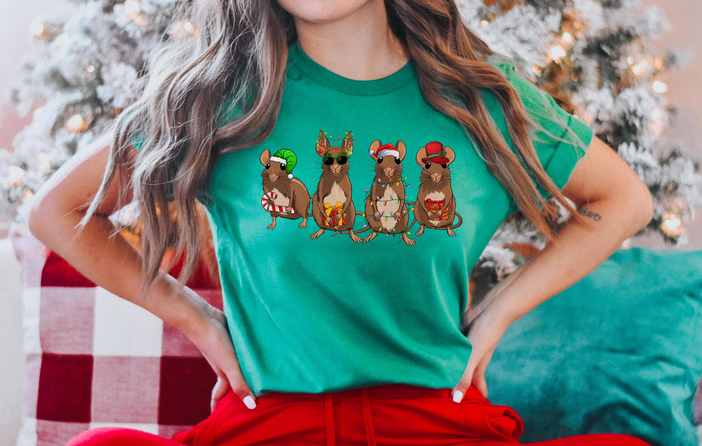 Christmas Mouse Sweatshirt: Funny Holiday Rat Tee
