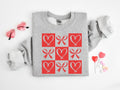 Heart & Bow Valentine's Day Sweatshirt: Brushstroke Design