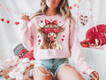 Highland Cow Valentine's Day Sweatshirt: Heifer Heart Sunglasses