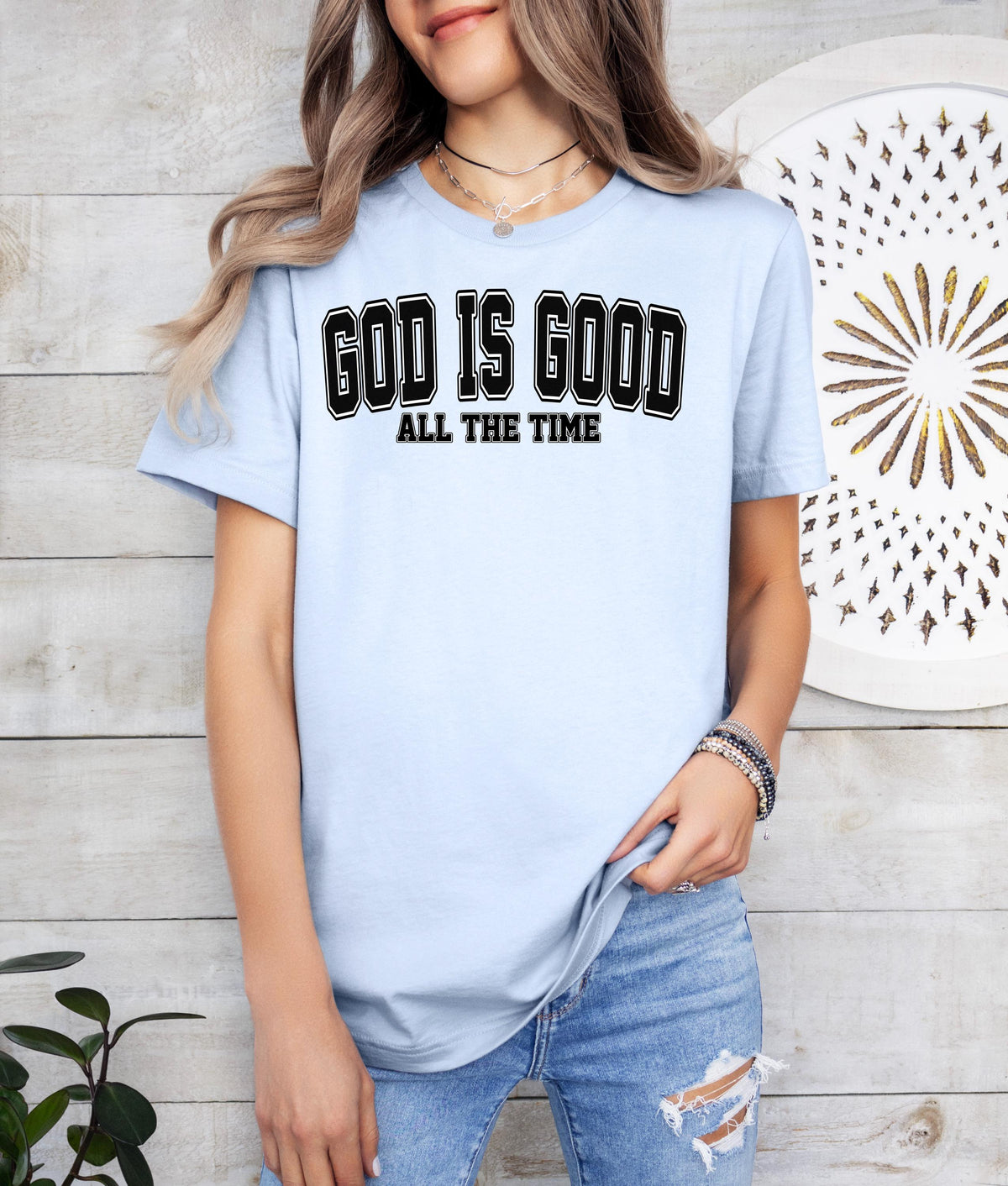 God Is Good Sweatshirt: Retro Christian Faith Shirt