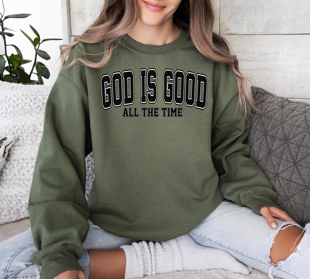 God Is Good Sweatshirt: Retro Christian Faith Shirt