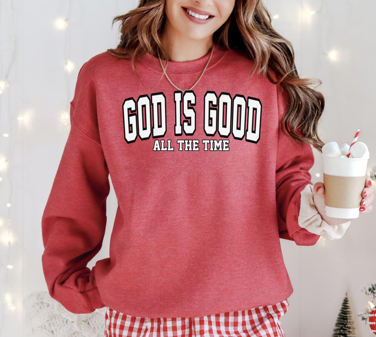 God Is Good Sweatshirt: Retro Christian Faith Shirt