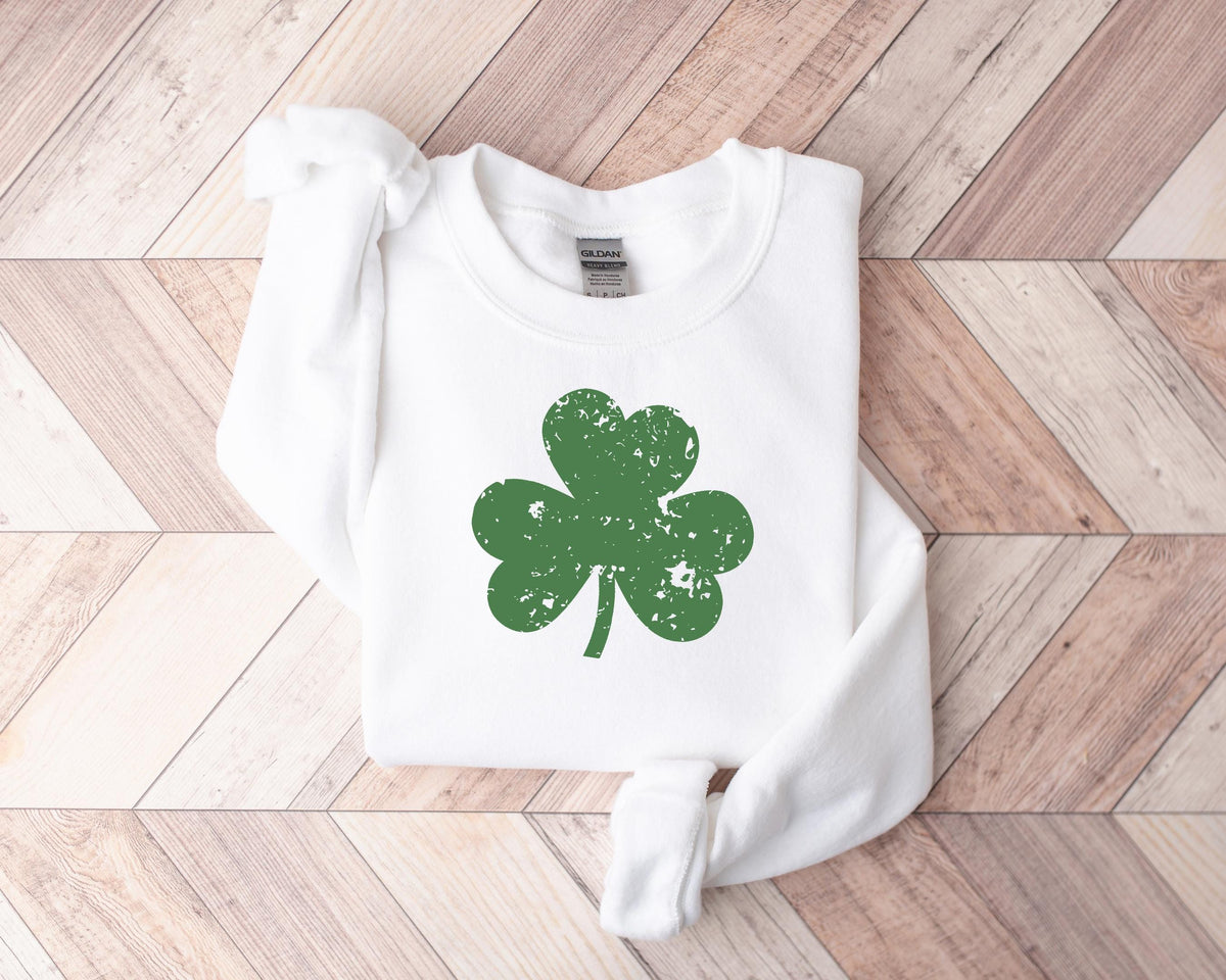 Retro Shamrock Sweatshirt, Cute St Patricks Day Irish Shirt