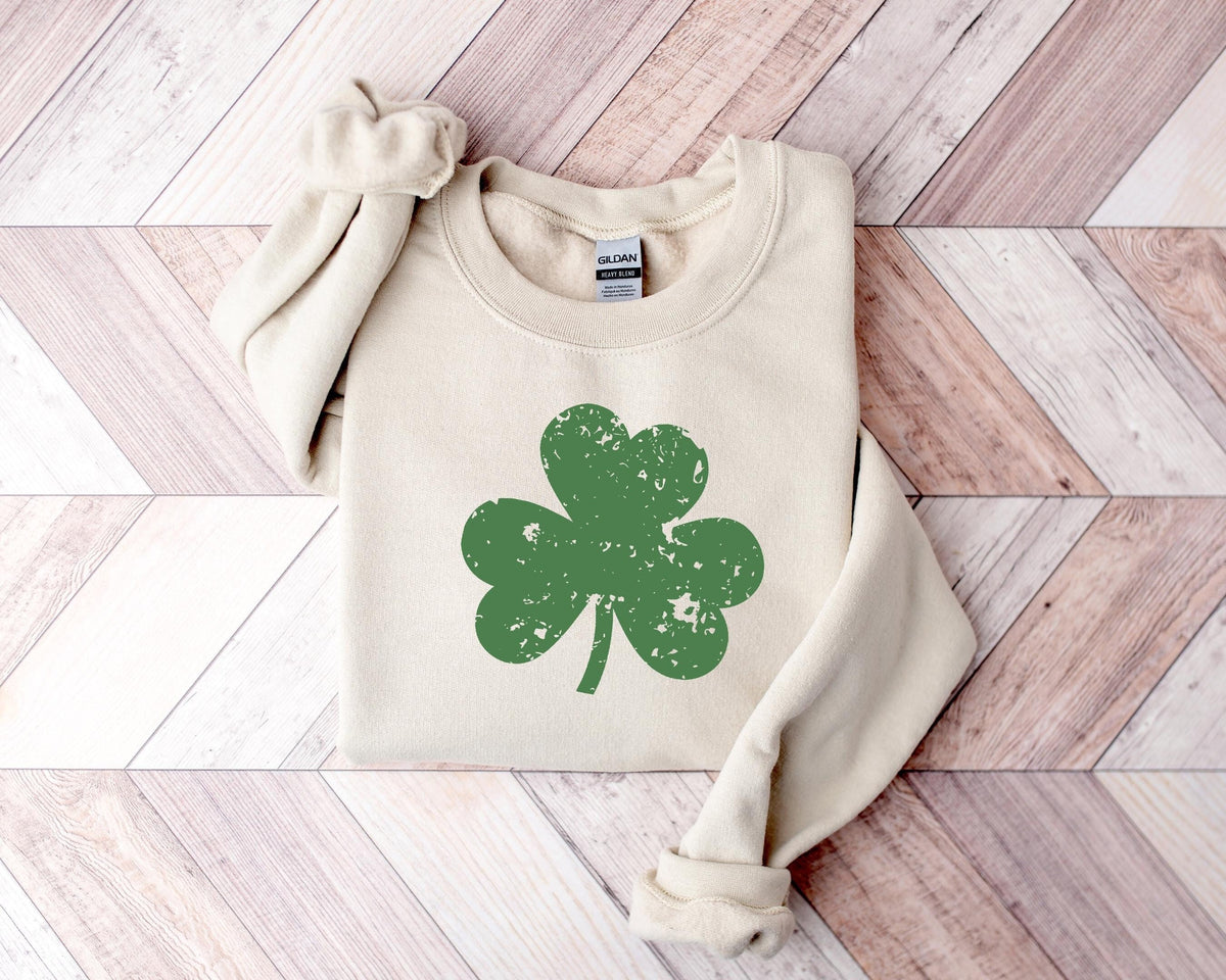 Retro Shamrock Sweatshirt, Cute St Patricks Day Irish Shirt