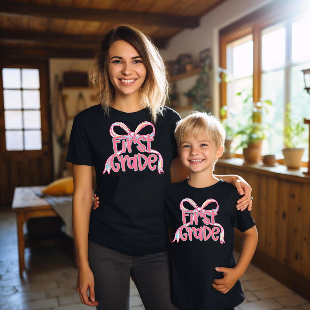 Preppy Pink Bow Back to School Shirt: Coquette Style Cotton Tee