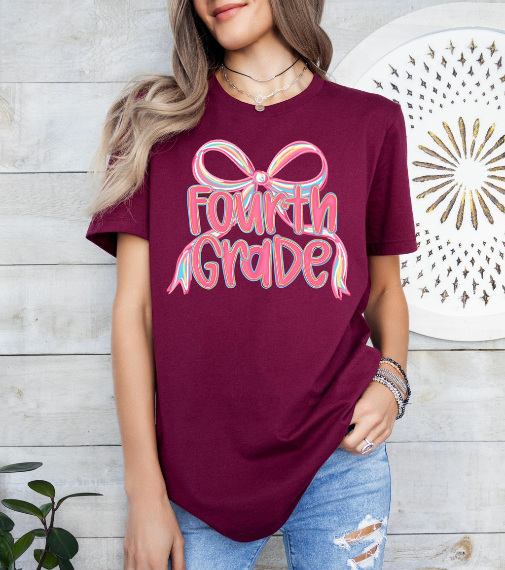 Coquette Back to School Shirt: Pink Bow, 3rd Grade Tee