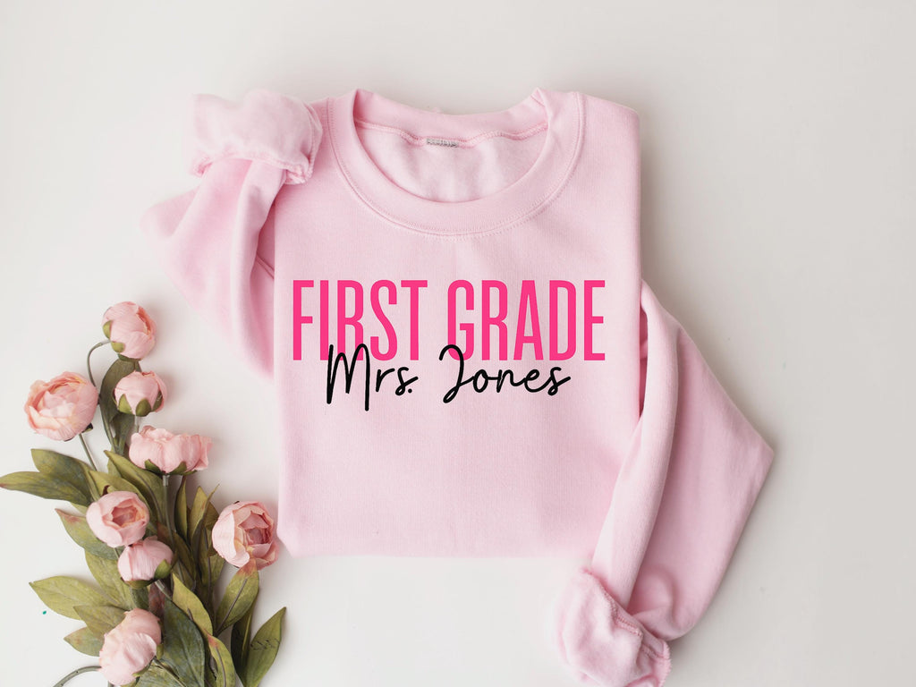 Custom Teacher Name Shirt: First Day of School Gift, Matching Team Tees