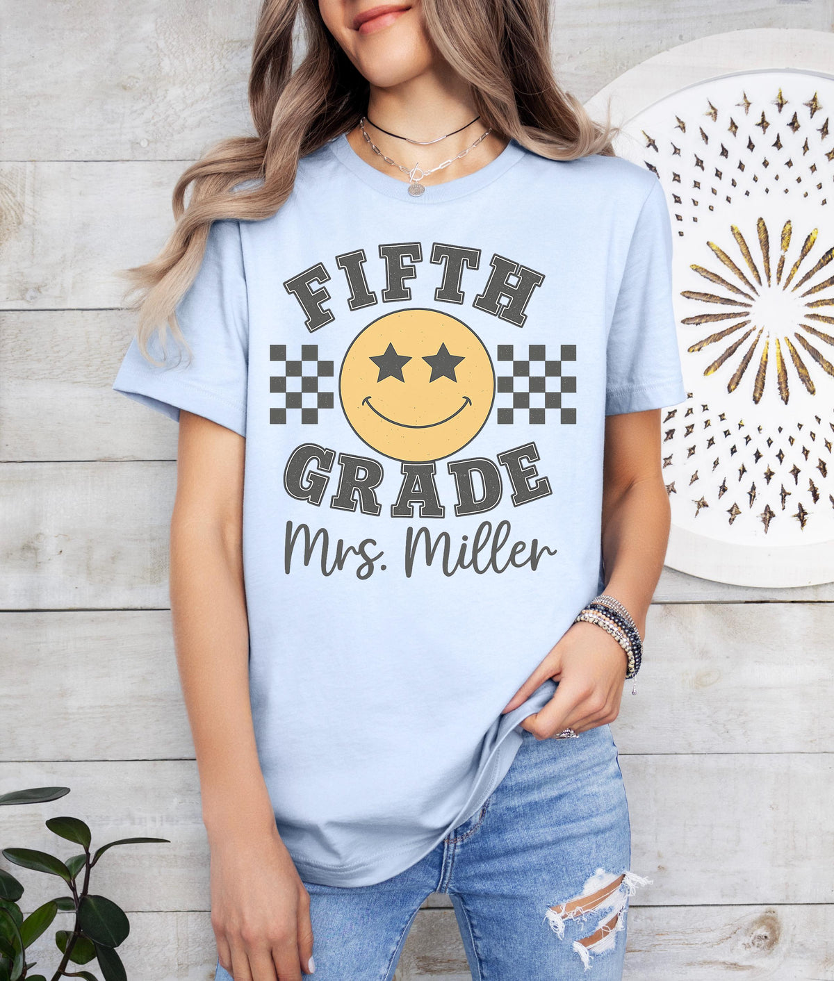 Retro Teacher Shirt: Custom Name, First Day of School Tee