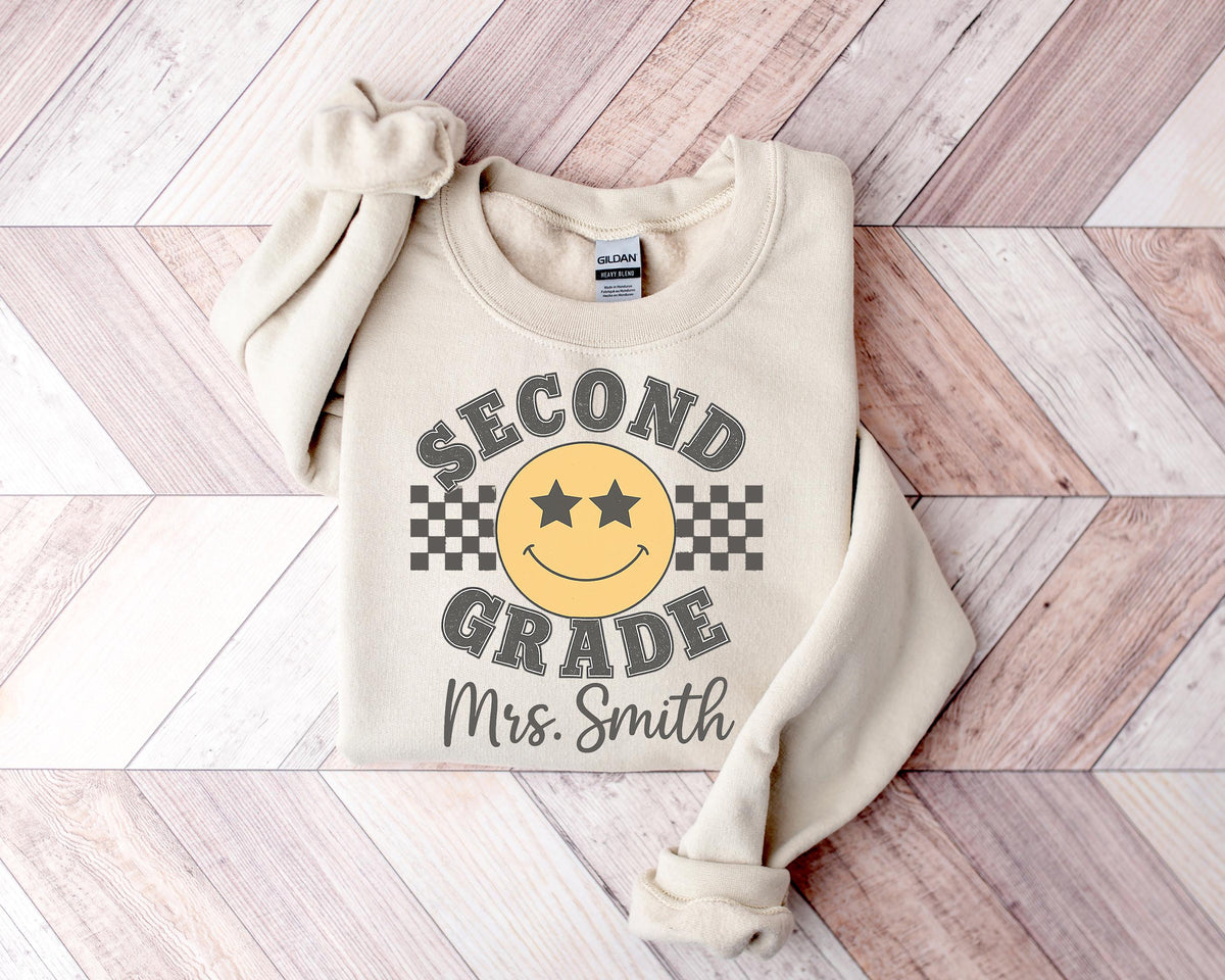 Retro Teacher Shirt: Custom Name, First Day of School Tee