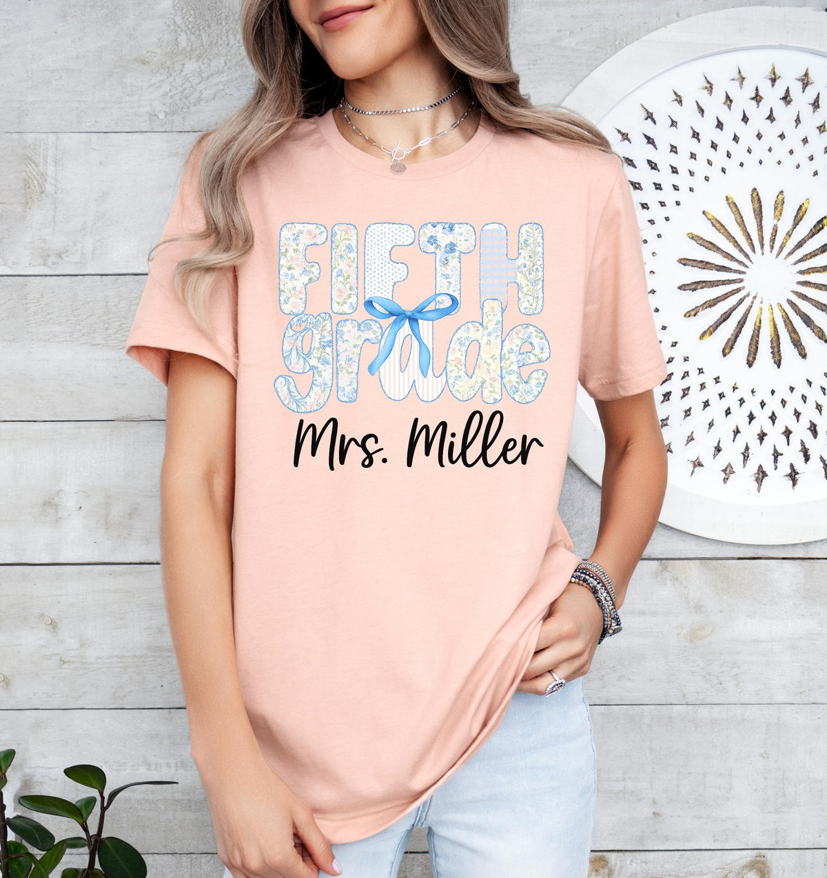Coquette Bow Teacher Shirt: Elementary School Grades