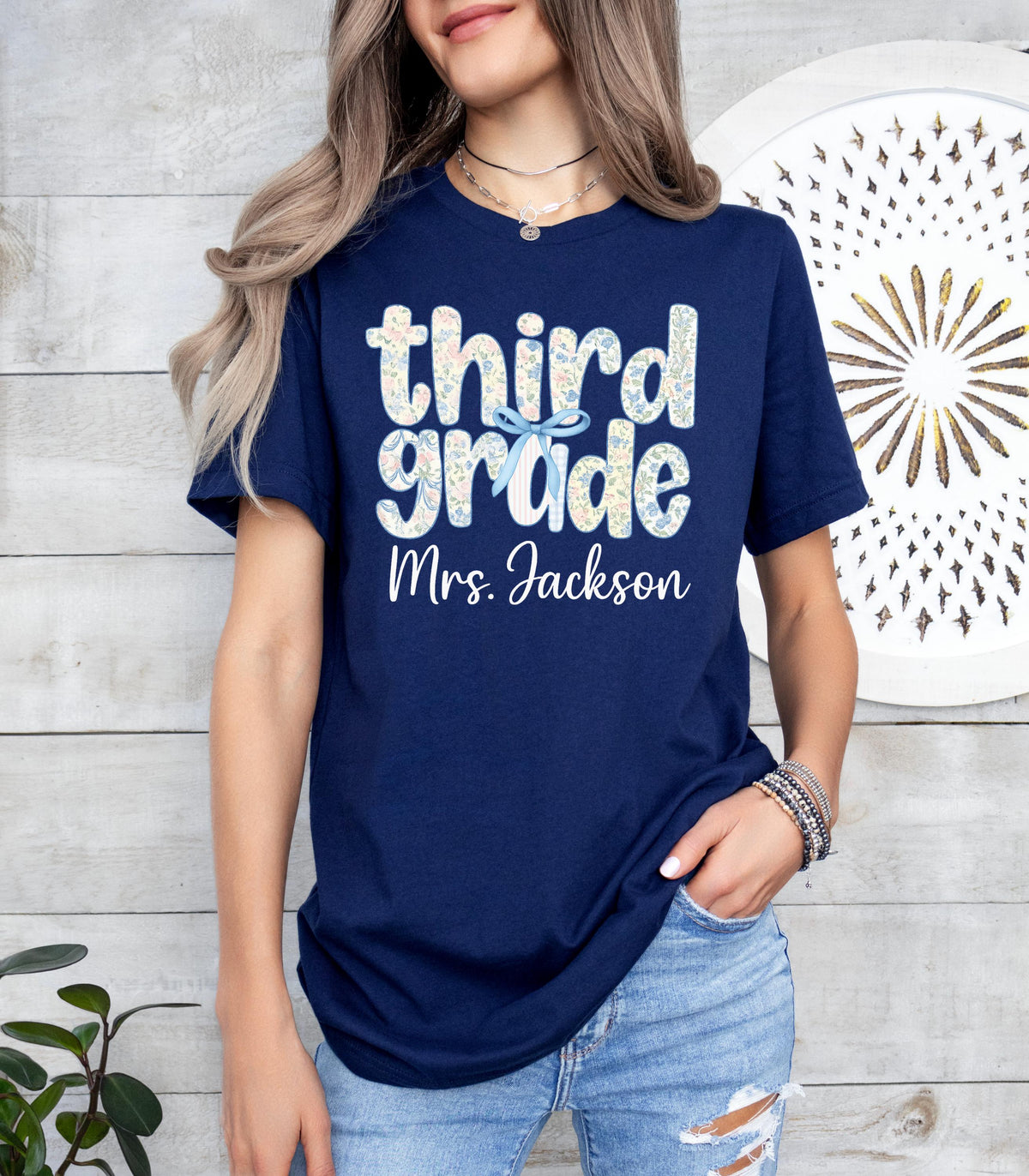 Coquette Bow Teacher Shirt: Elementary School Grades