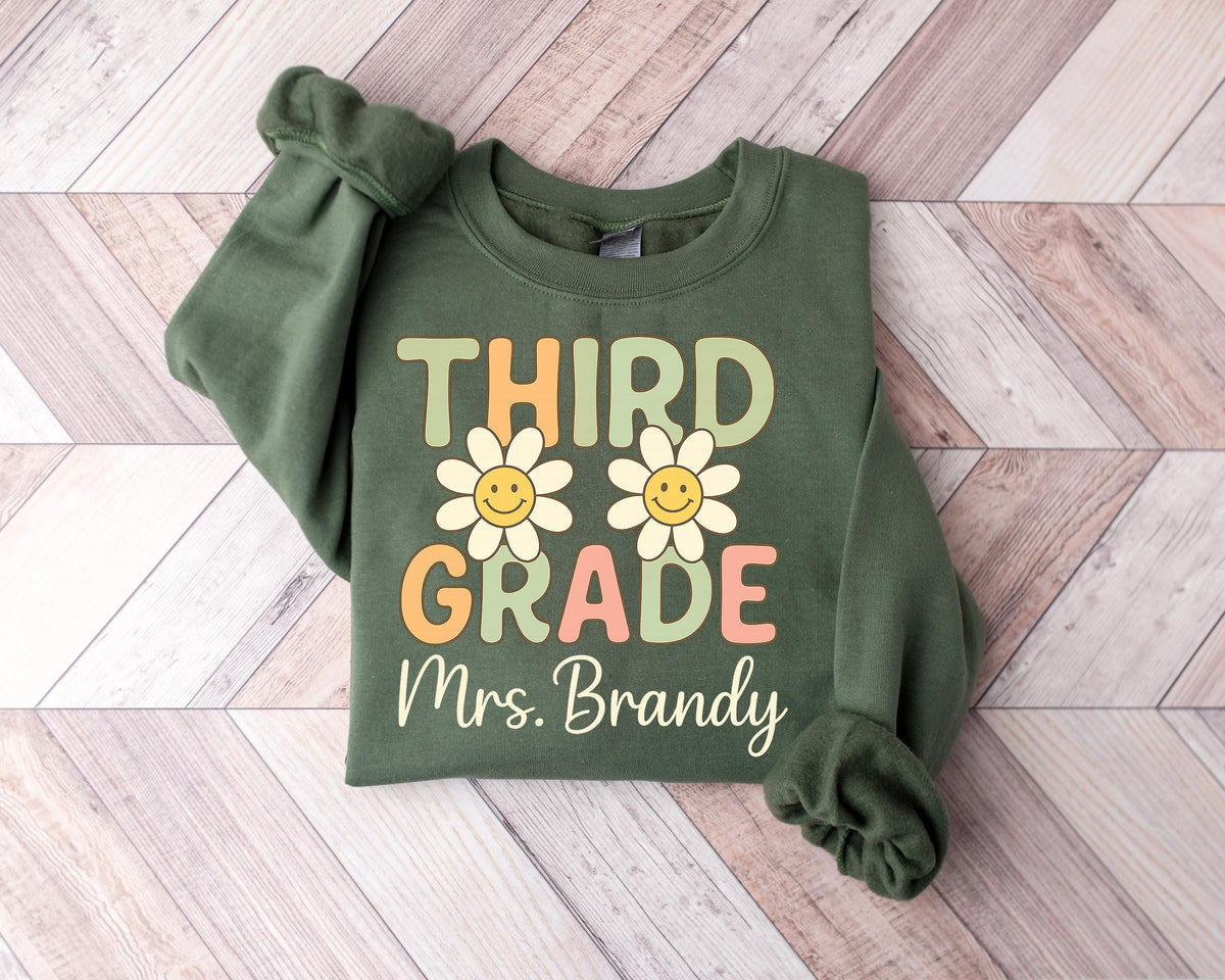 Custom Teacher Name Shirt: First Day of School Gift, Matching Team Tees