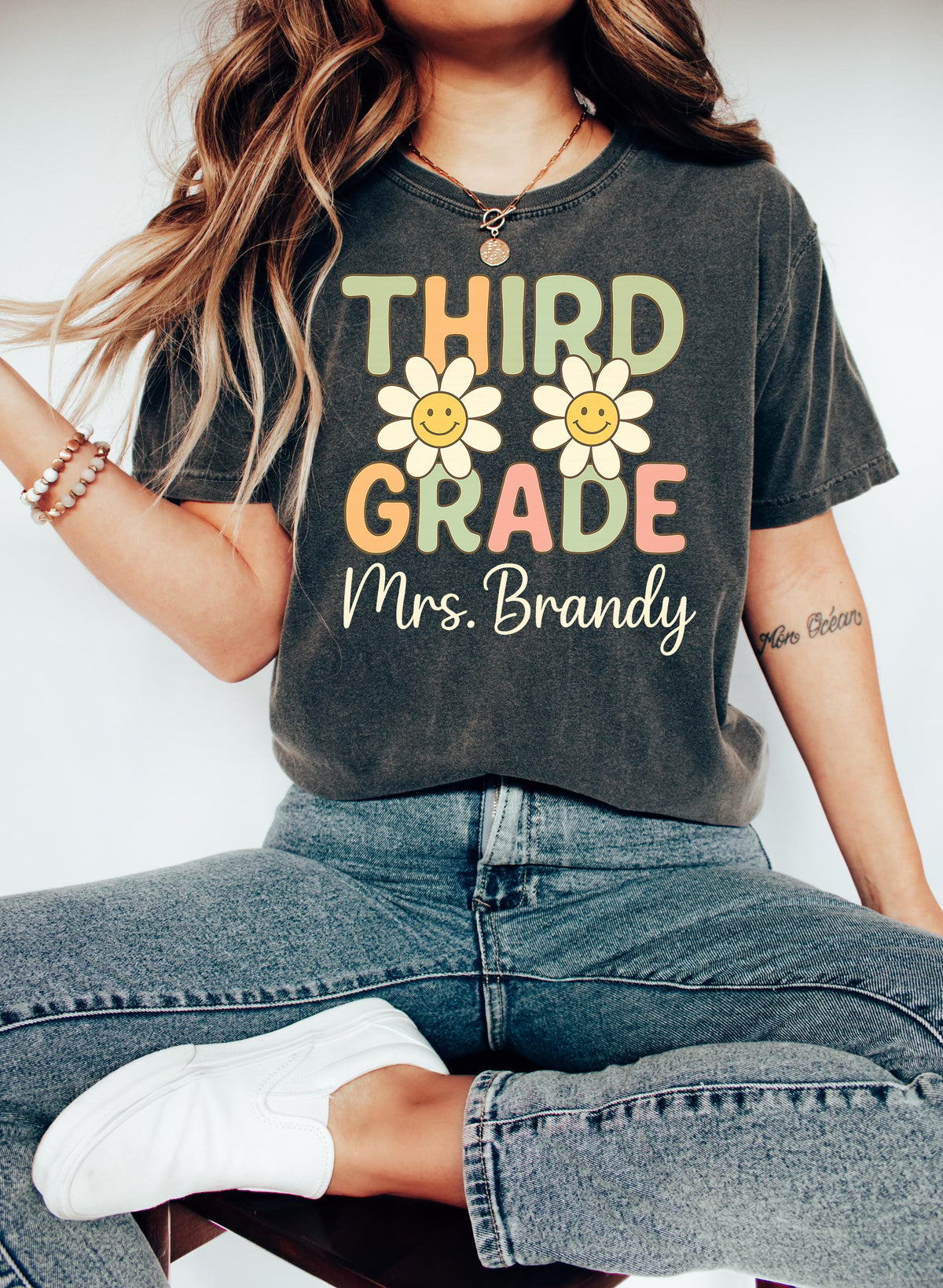 Custom Teacher Name Shirt: First Day of School Gift, Matching Team Tees