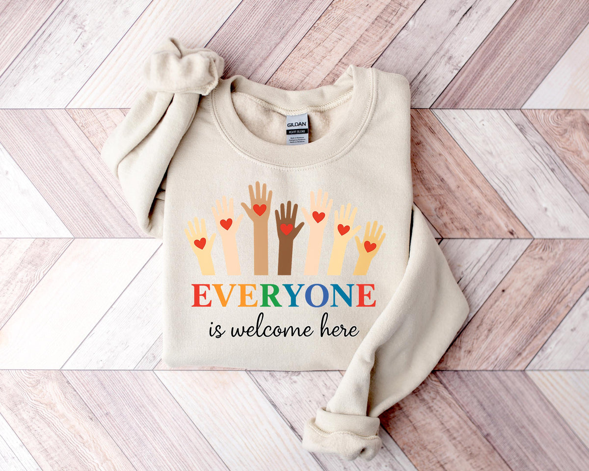 Everyone is Welcome Here Shirt: Inclusion Equality Back to School Tee