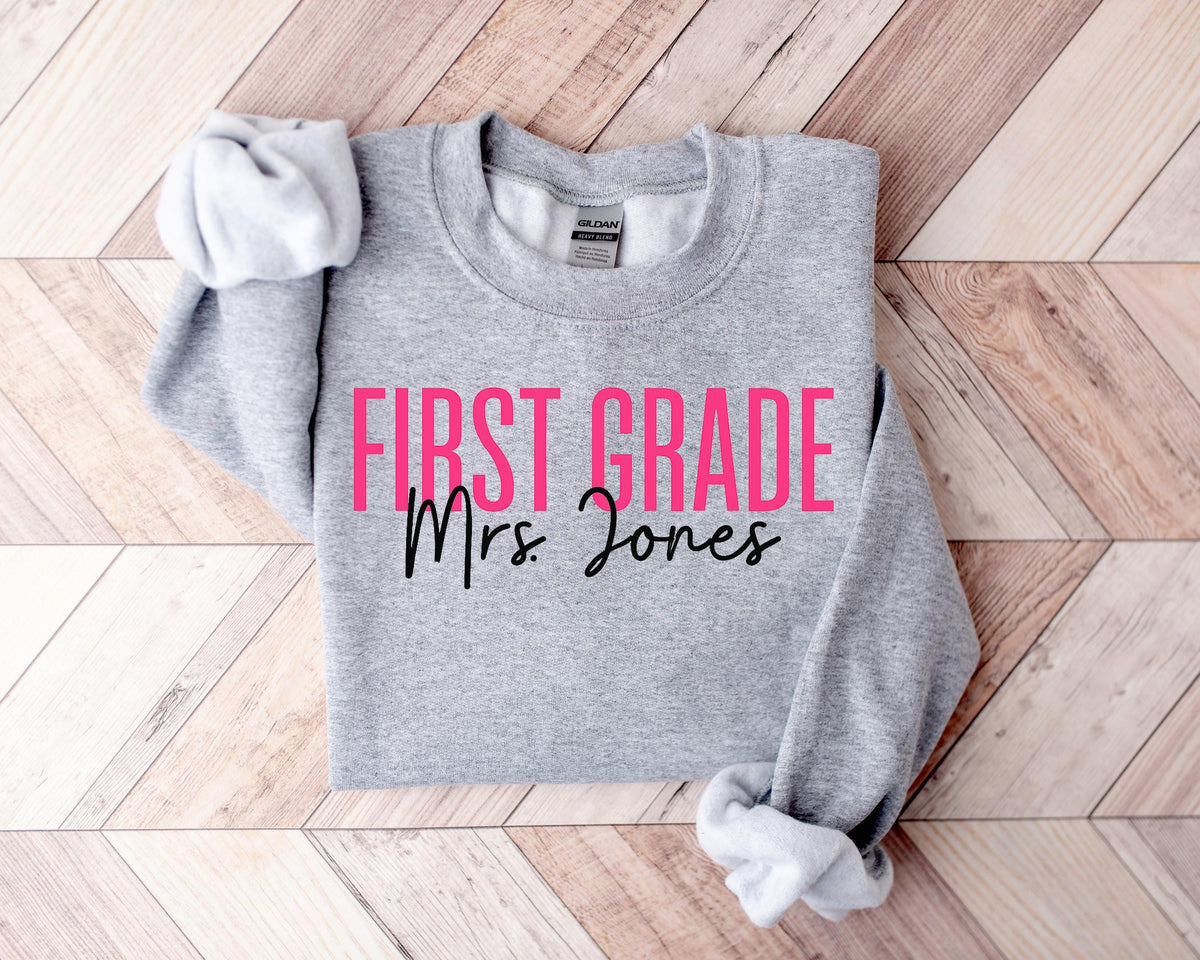 Custom Teacher Name Shirt: First Day of School Gift, Matching Team Tees